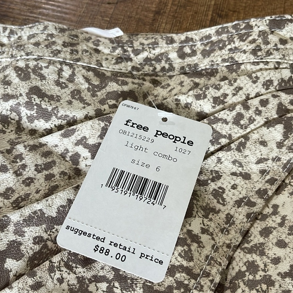 Free People Printed Fake Out Faux Wrap Skirt NWT - Picture 9 of 12